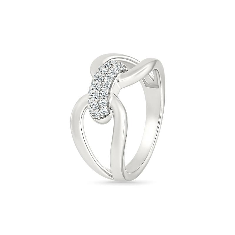 Diamond Link Ring in Sterling Silver &#40;1/5 ct. tw.&#41; – Image 3 of 5