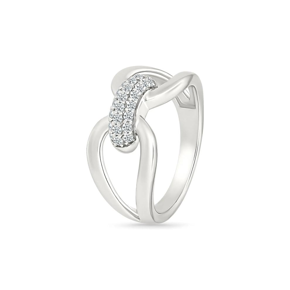 Diamond Link Ring in Sterling Silver (1/5 ct. tw.) – Image 3 of 5