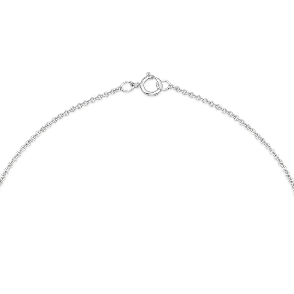 Lab-Created Ruby &amp; Lab Grown Diamond Drop Pendant Necklace in 10K White Gold (1/8 ct. tw.) – Image 4 of 4