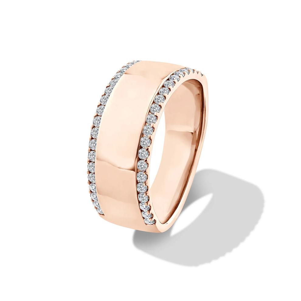 Lab Grown Diamond Double Row Bold Anniversary Band in 10K Rose Gold (3/8 ct. tw.) – Image 4 of 4