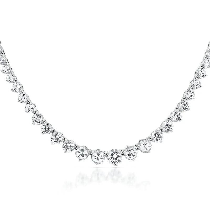 White Sapphire Necklace in Sterling Silver – Image 1 of 2