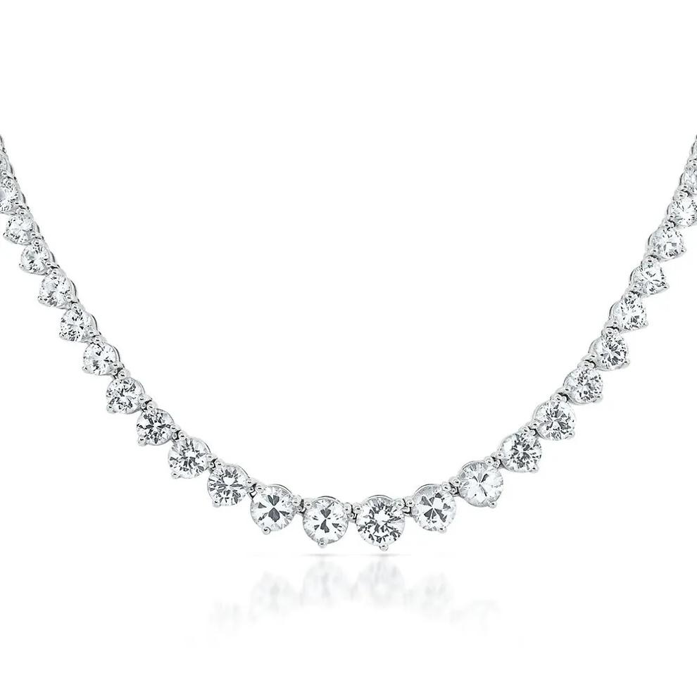 White Sapphire Necklace in Sterling Silver – Image 1 of 2