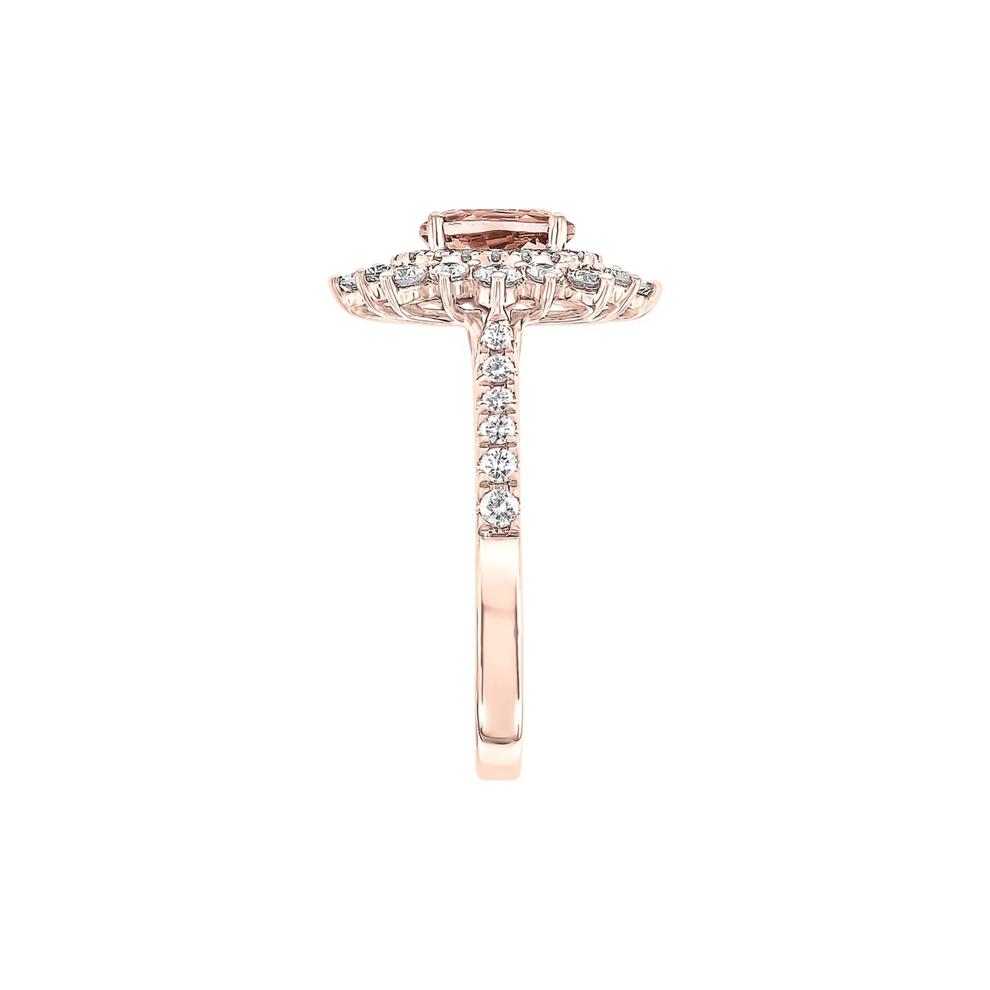Morganite &amp; 3/4 ct. tw. Diamond Ring in 14K Rose Gold – Image 3 of 3