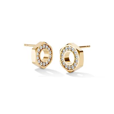 Men's Lab Grown Diamond Hex Nut Design Stud Earrings in Vermeil (3/8 ct. tw.)