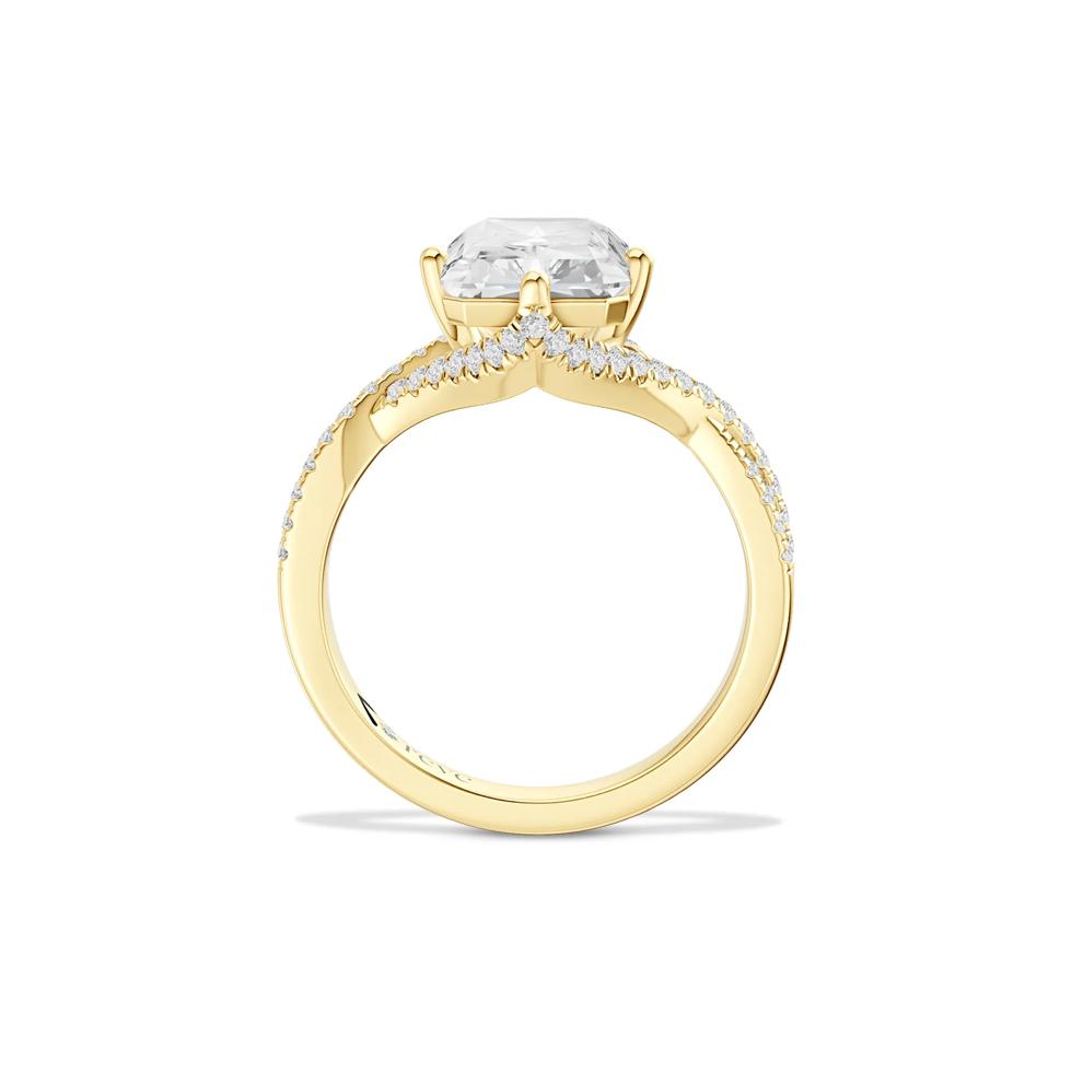 Lucca Lab Grown Diamond Radiant Center Engagement Ring in 14K Yellow Gold (3 1/3 ct. tw.) – Image 2 of 4