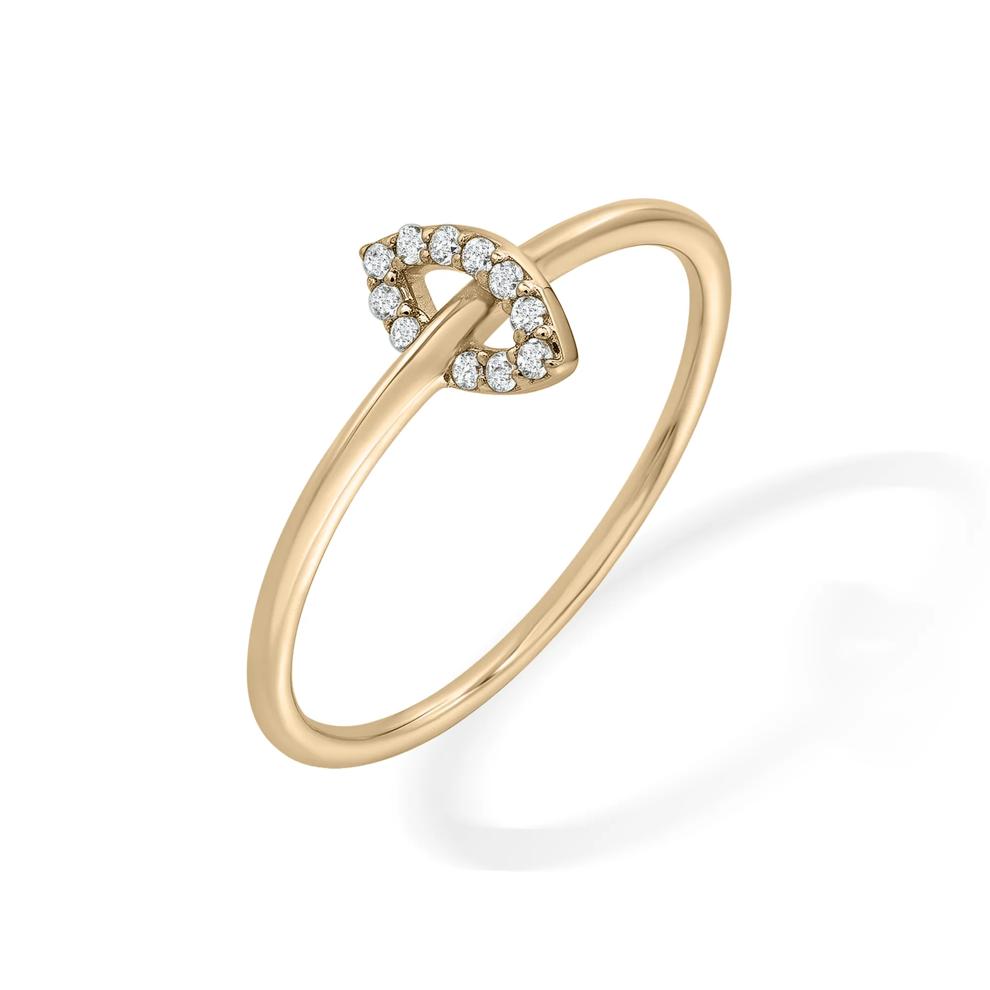 Diamond Accent Marquise-Shaped Charm Ring in 10K Yellow Gold – Image 4 of 4