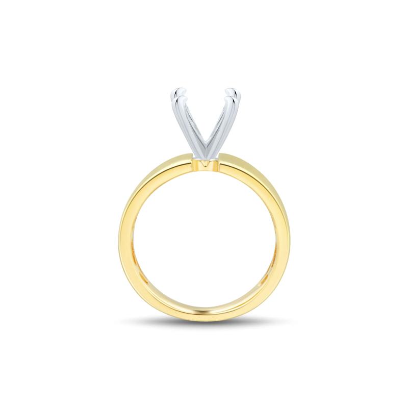 Wide Band Semi-Mount Engagement Ring in 14K Yellow and White Gold &#40;Setting Only&#41; – Image 3 of 6