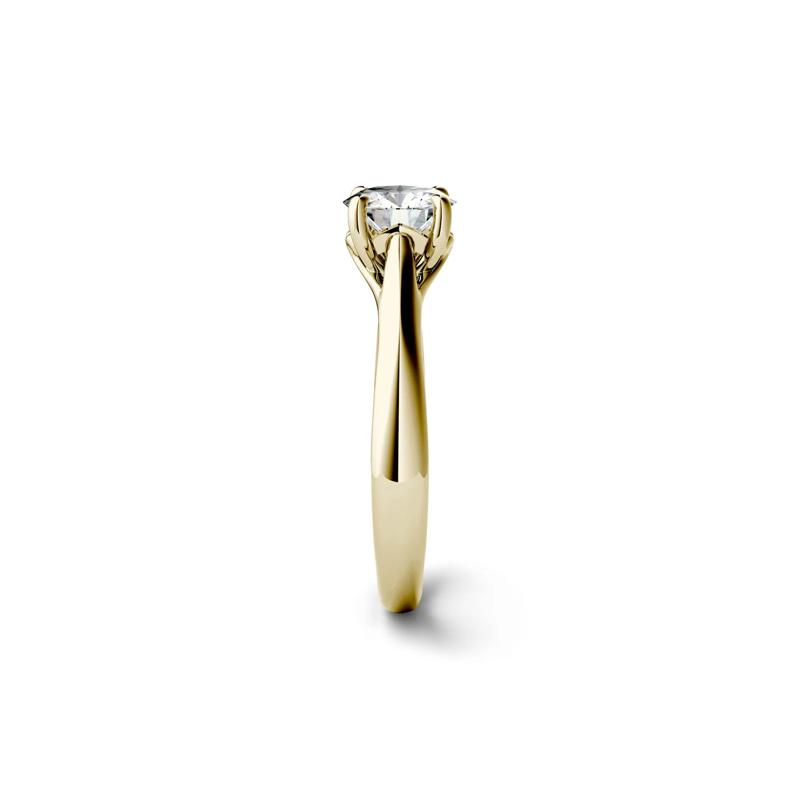 Round Moissanite Solitaire Ring in 14K Yellow Gold – Image 3 of 6