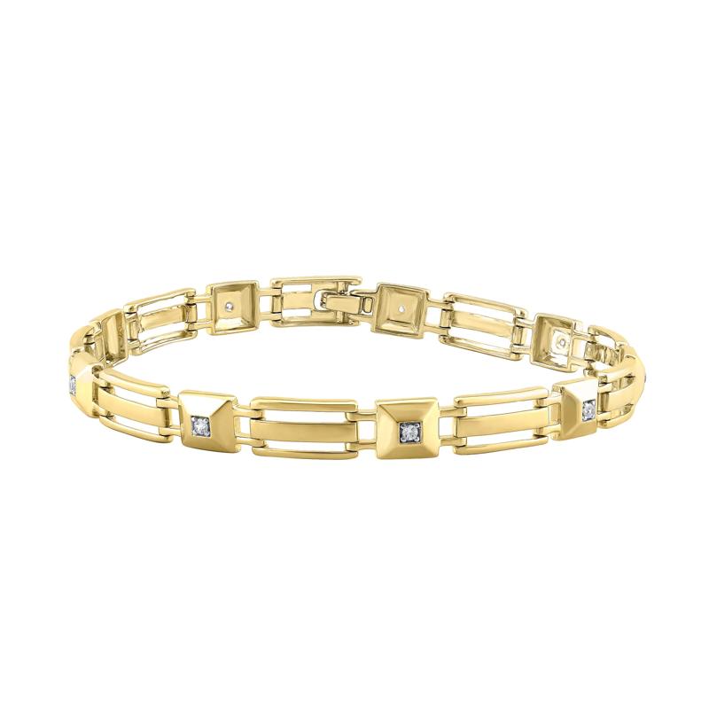 Men&#39;s Diamond Bracelet in 10K Yellow Gold &#40;1/4 ct. tw.&#41; – Image 1 of 1