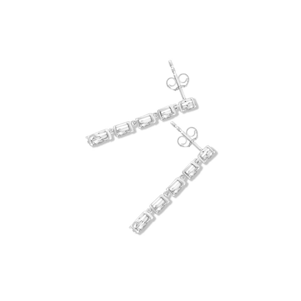 Lab Grown Diamond Pear-Shaped Linear Drop Earrings in 14K White Gold (2 ct. tw.) – Image 2 of 2
