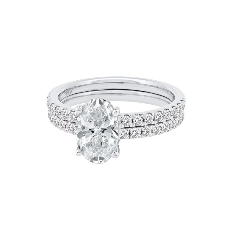 Charlotte Lab Grown Diamond Oval-Shaped Engagement Ring Set in 14K White Gold (2 3/4 ct. tw.) – Image 5 of 5