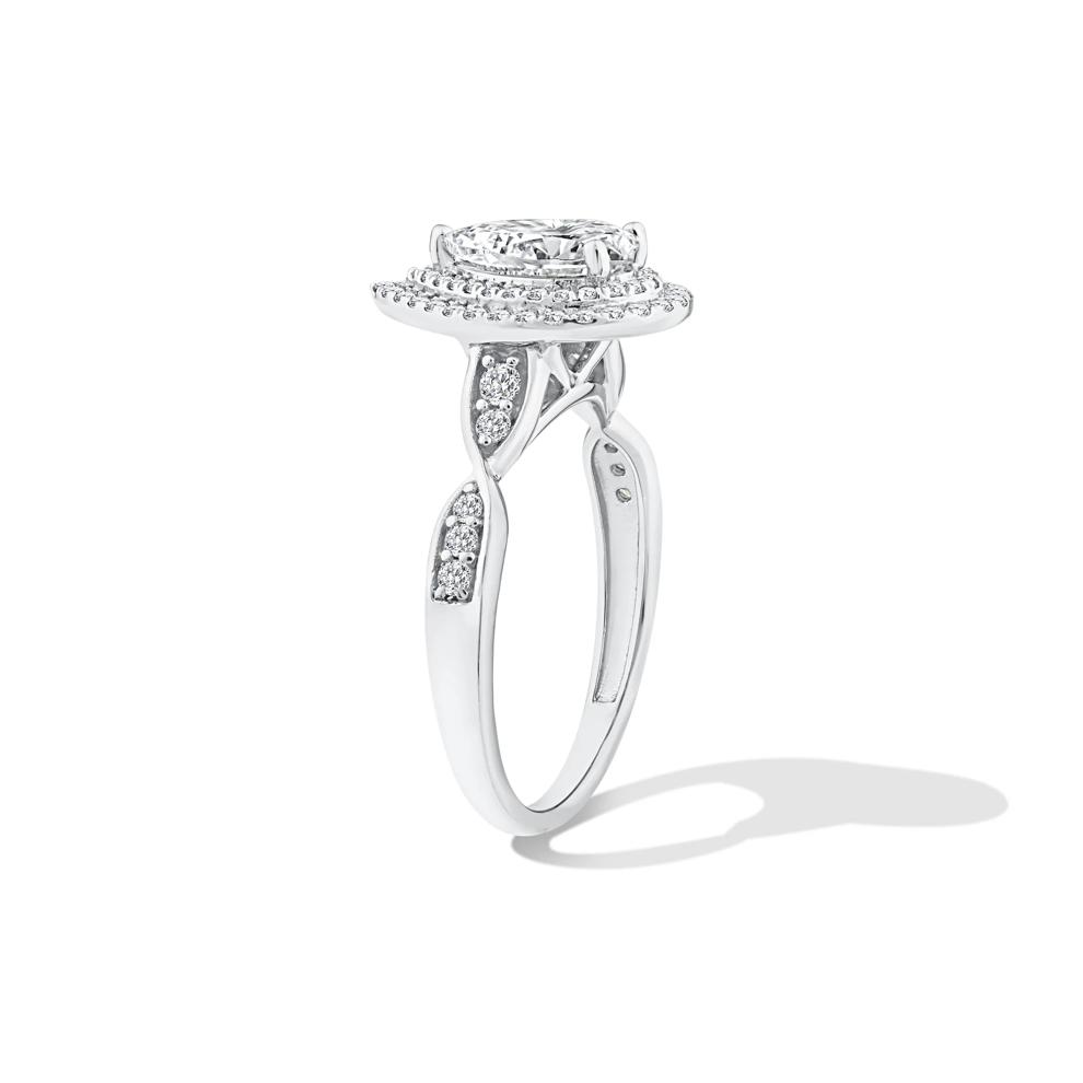 Lab Grown Diamond Pear-Shaped Center Engagement Ring in 10K White Gold (1 3/8 ct. tw.) – Image 3 of 4