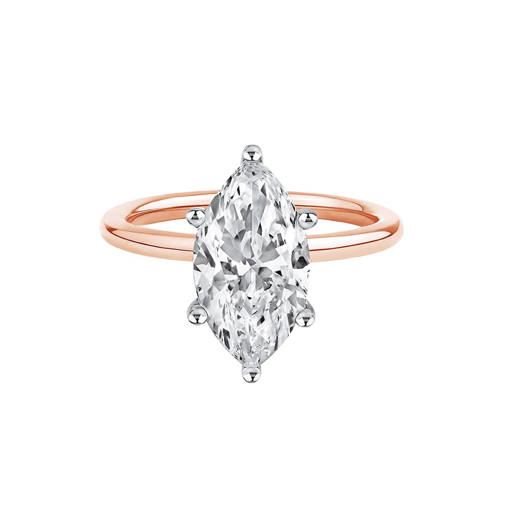 Lab Grown Diamond Solitaire Marquise Engagement Ring in 14k Rose Gold (3 ct.) – Image 1 of 4