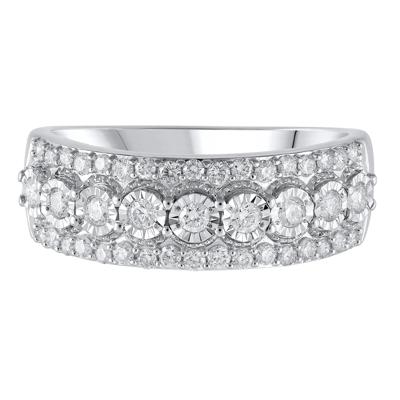 Lab Grown Diamond Multi-Row Wedding Band in 10K White Gold (1/2 ct. tw.)