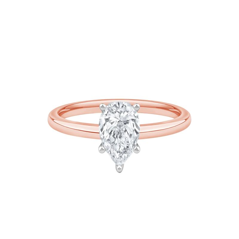 Diamond Pear-Shaped Solitaire Engagement Ring in 14K Rose Gold &#40;1 ct.&#41; – Image 1 of 5