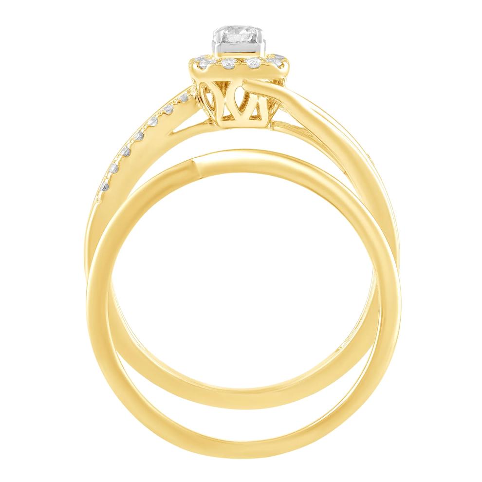 Diamond Center Halo Engagement Set in 10K Yellow Gold (1/4 ct. tw.) – Image 2 of 5