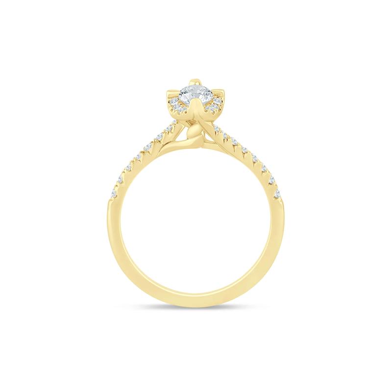 Marquise-Cut Diamond Halo Engagement Ring in 14K Yellow Gold &#40;3/4 ct. tw.&#41; – Image 2 of 3