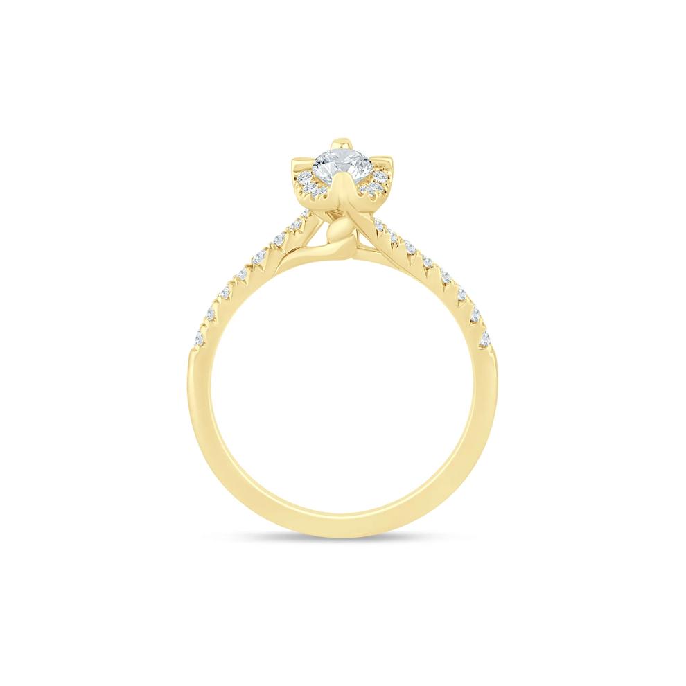 Marquise-Cut Diamond Halo Engagement Ring in 14K Yellow Gold (3/4 ct. tw.) – Image 2 of 3
