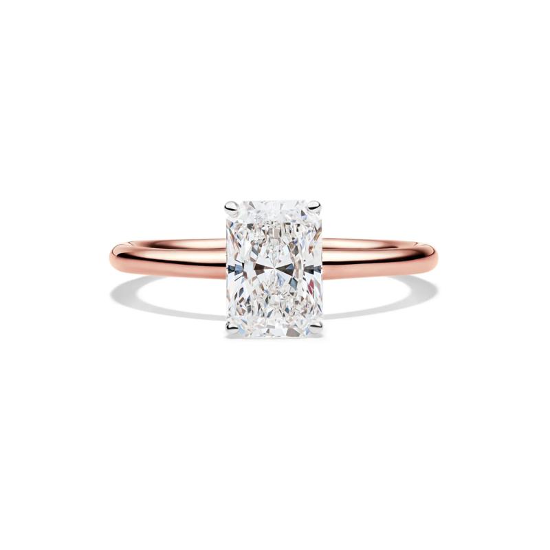 Lab Grown Diamond Radiant-Cut Solitaire Ring in 14K Rose Gold (1 1/2 ct.) – Image 1 of 4