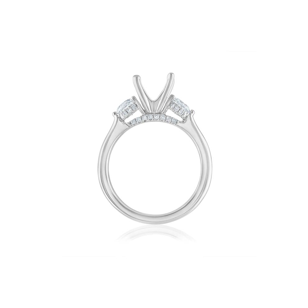 3/4 ct. tw. Lab Grown Diamond Semi-Mount Engagement Ring in 14K White Gold (Setting Only) – Image 5 of 6
