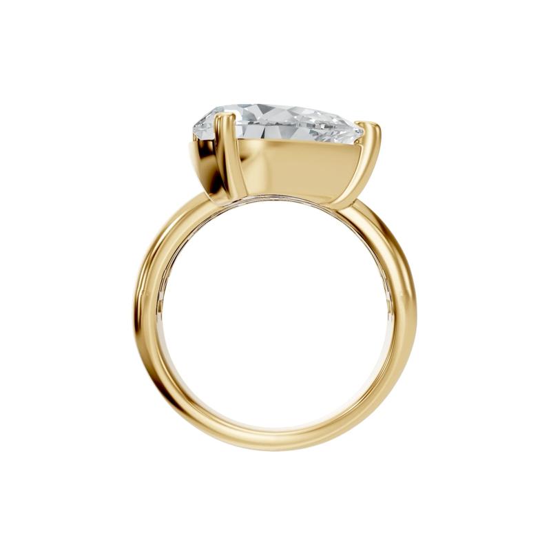 Pear-Shaped Lab Grown Diamond Engagement Ring in 18K Yellow Gold &#40;3 1/2 ct. tw.&#41; – Image 2 of 4
