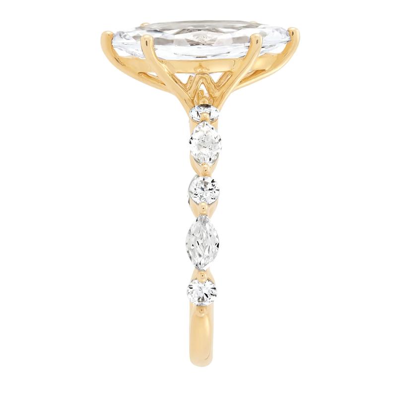 Lab Grown Marquise Diamond Engagement Ring in 14K Yellow Gold &#40;3 1/8 ct. tw.&#41; – Image 2 of 3