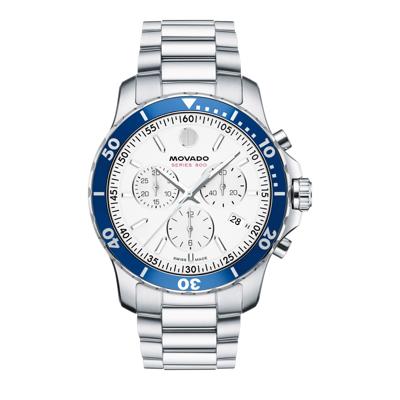 Men's Series 800 Chronograph Watch With White Dial and Stainless Steel Bracelet