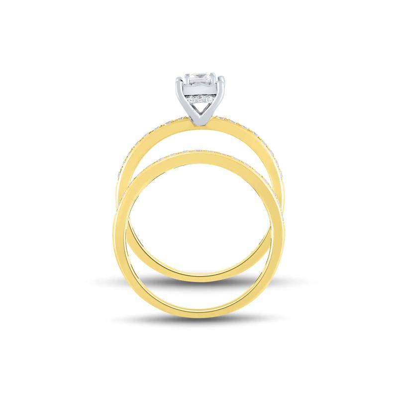 1/2 ct. tw. Princess-Cut Diamond Engagement Set in 14K Yellow Gold – Image 2 of 5