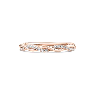 Diamond Twisted Anniversary Band in 10K Rose Gold (1/10 ct. tw.)