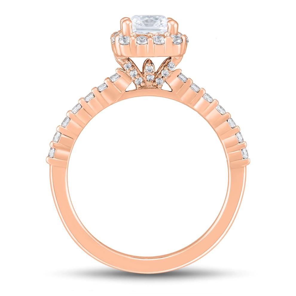 Lab Grown Diamond Emerald-Cut Halo Engagement Ring in 14K Rose Gold (1 3/4 ct. tw.) – Image 2 of 3
