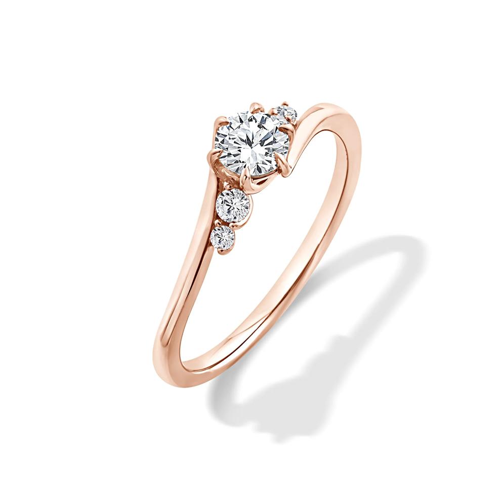 Lab Grown Diamond Round Center Promise Ring in 10K Rose Gold (1/2 ct. tw.) – Image 4 of 4