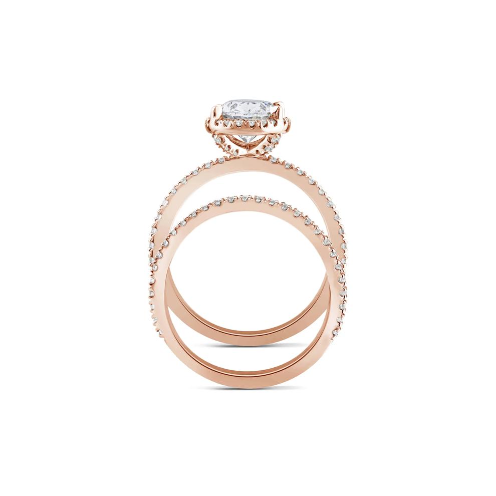 Lab Grown Diamond Oval-Shaped Halo Bridal Set in 14K Rose Gold (2 3/4 ct. tw.) – Image 2 of 3