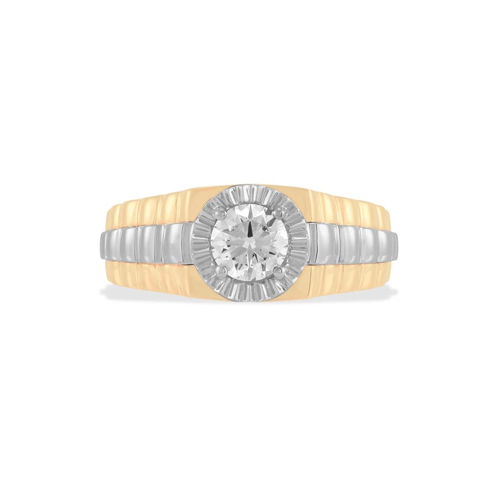 Men's Lab Grown Diamond Ring in 10K Yellow &amp; White Gold (1 ct. tw.) – Image 1 of 1