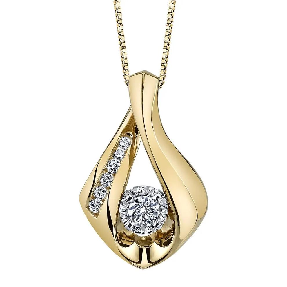 1/4 ct. tw. Diamond Pendant in 10K Yellow Gold – Image 1 of 3