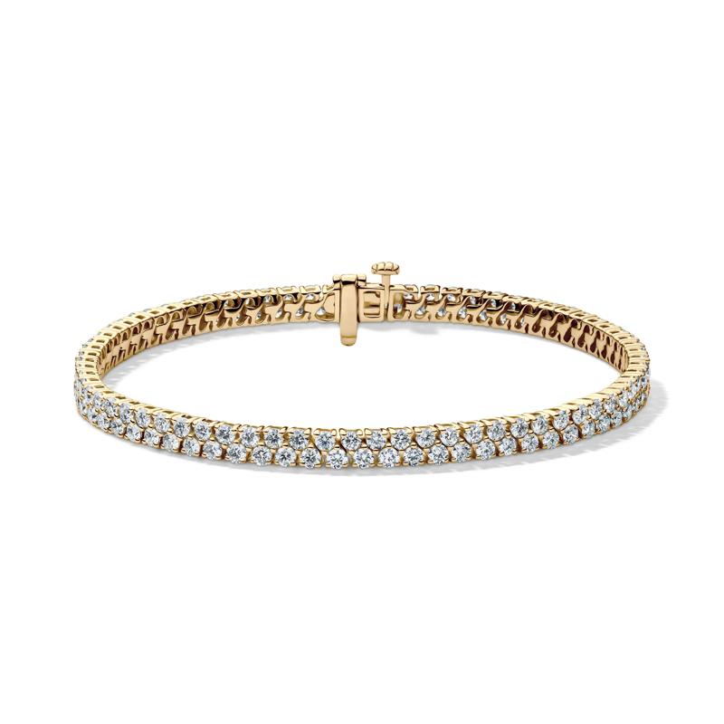 Lab Grown Diamond Double Row Tennis Bracelet in 14K Yellow Gold &#40;5 ct. tw.&#41; – Image 1 of 2