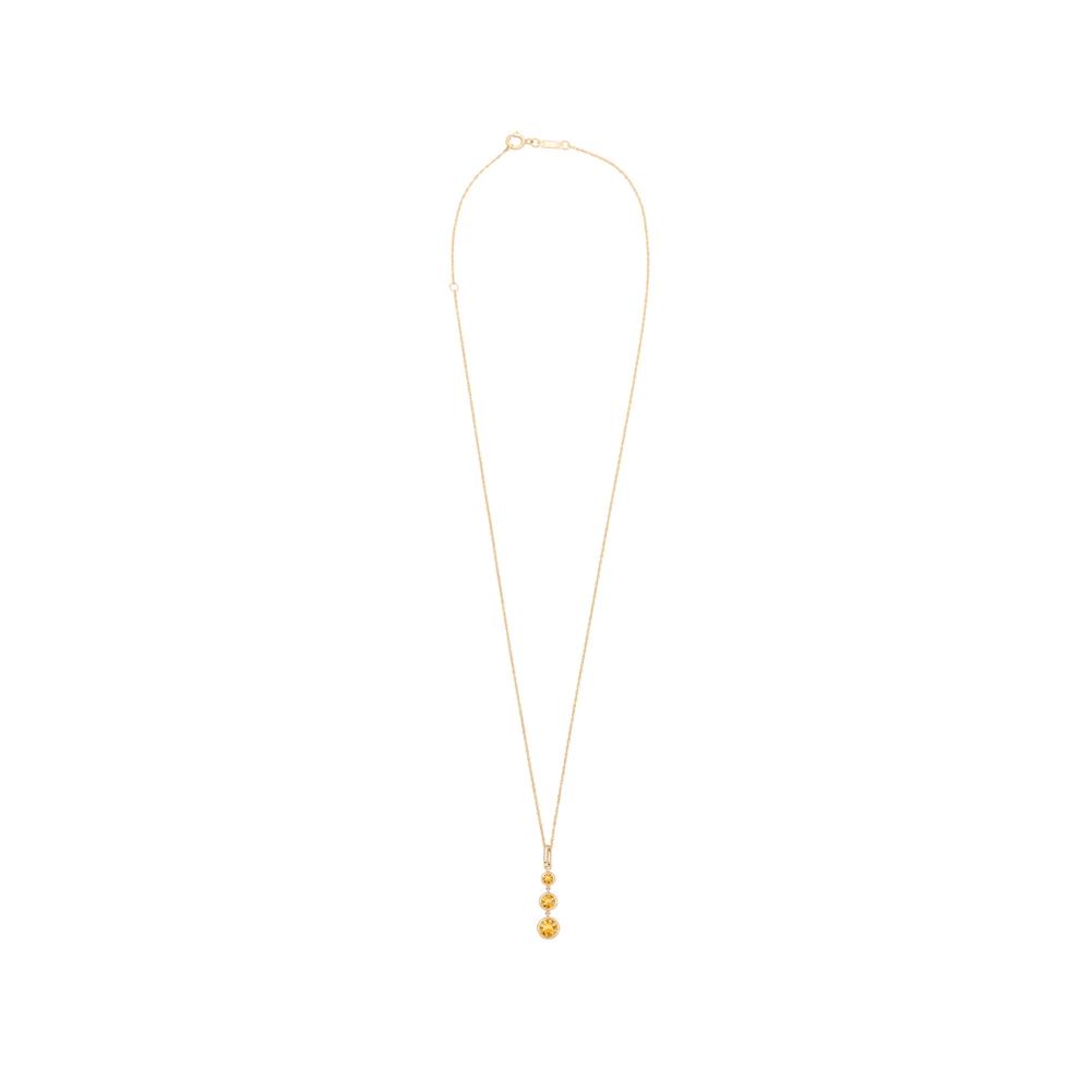 Citrine Graduated Drop Pendant Necklace in 10K Yellow Gold – Image 3 of 4