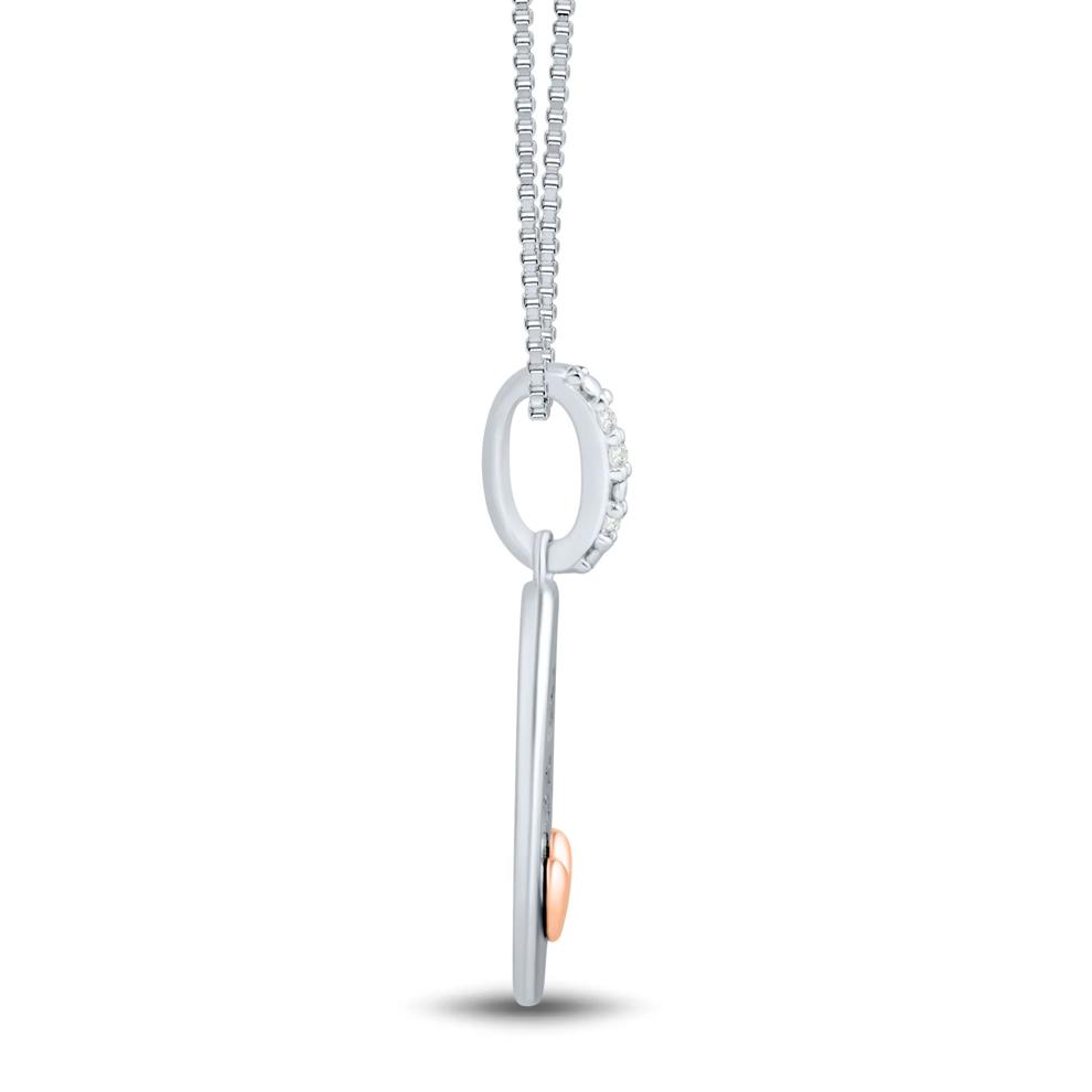 BE FRIE Half Heart Pendant in Sterling Silver and 14K Rose Gold – Image 2 of 3
