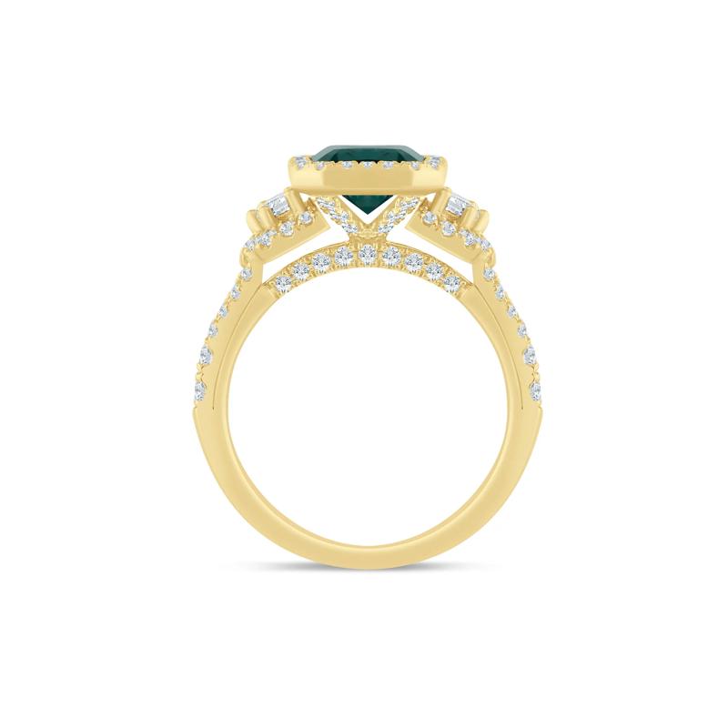 Marlena Lab-Created Emerald and Lab Grown Diamond Engagement Ring in 14K Yellow Gold (7/8 ct. tw.) – Image 2 of 3