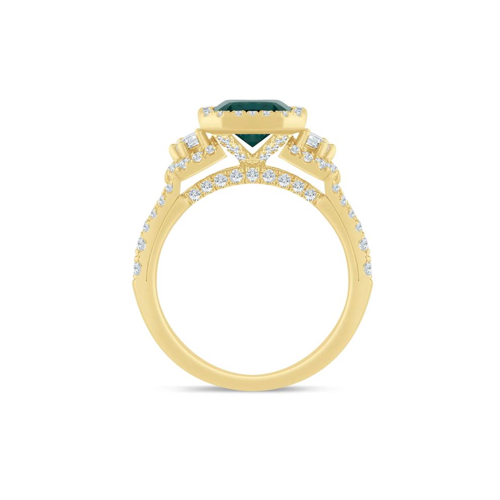Marlena Lab-Created Emerald and Lab Grown Diamond Engagement Ring in 14K Yellow Gold (7/8 ct. tw.) – Image 2 of 3