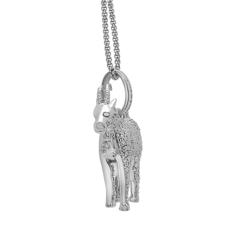 Diamond Goat Pendant in Sterling Silver &#40;1/2 ct. tw.&#41; – Image 3 of 4