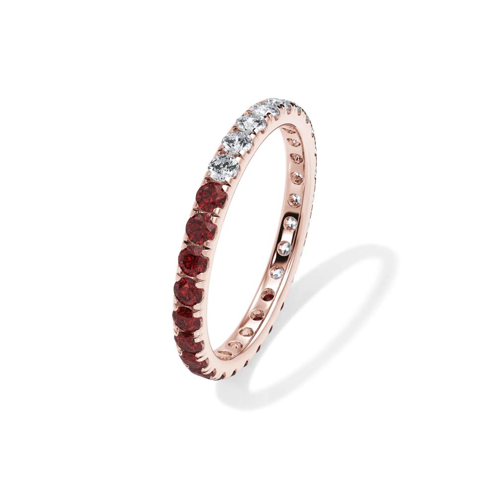 Lab Grown Diamond and Lab-Created Ruby Eternity Band in 14K Rose Gold (1/2 ct. tw.) – Image 4 of 4