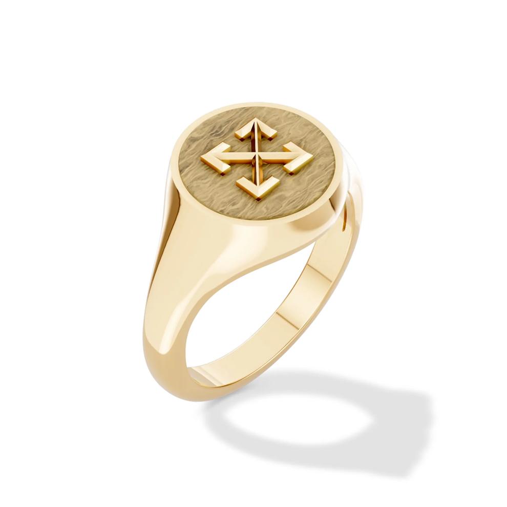 Men's Tiger's Eye Arrow Design Ring in 18K Gold Vermeil – Image 4 of 4