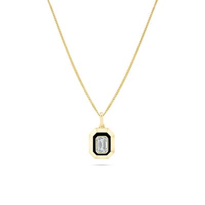 Lab Grown Diamond Emerald-Cut Pendant Necklace in 10K Yellow Gold (1 1/2 ct. tw.)