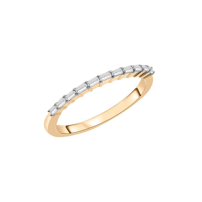 Diamond Baguette Horizontal Bar Ring in 14K Yellow Gold &#40;1/7 ct. tw.&#41; – Image 4 of 7