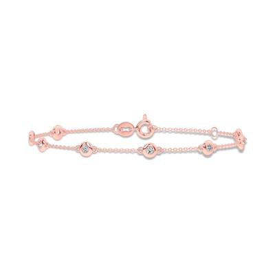 Lab Grown Diamond Bezel Station Bracelet in 14K Rose Gold, 7.5" (3/8 ct. tw.)