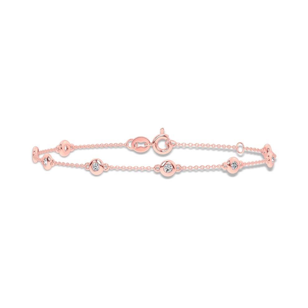 Lab Grown Diamond Bezel Station Bracelet in 14K Rose Gold, 7.5" (3/8 ct. tw.) – Image 1 of 2