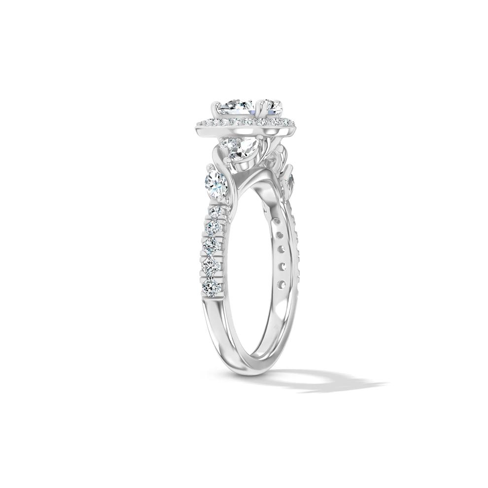 Diamond Pear-Shaped Halo Engagement Ring in 14K White Gold (1 ct. tw.) – Image 3 of 4