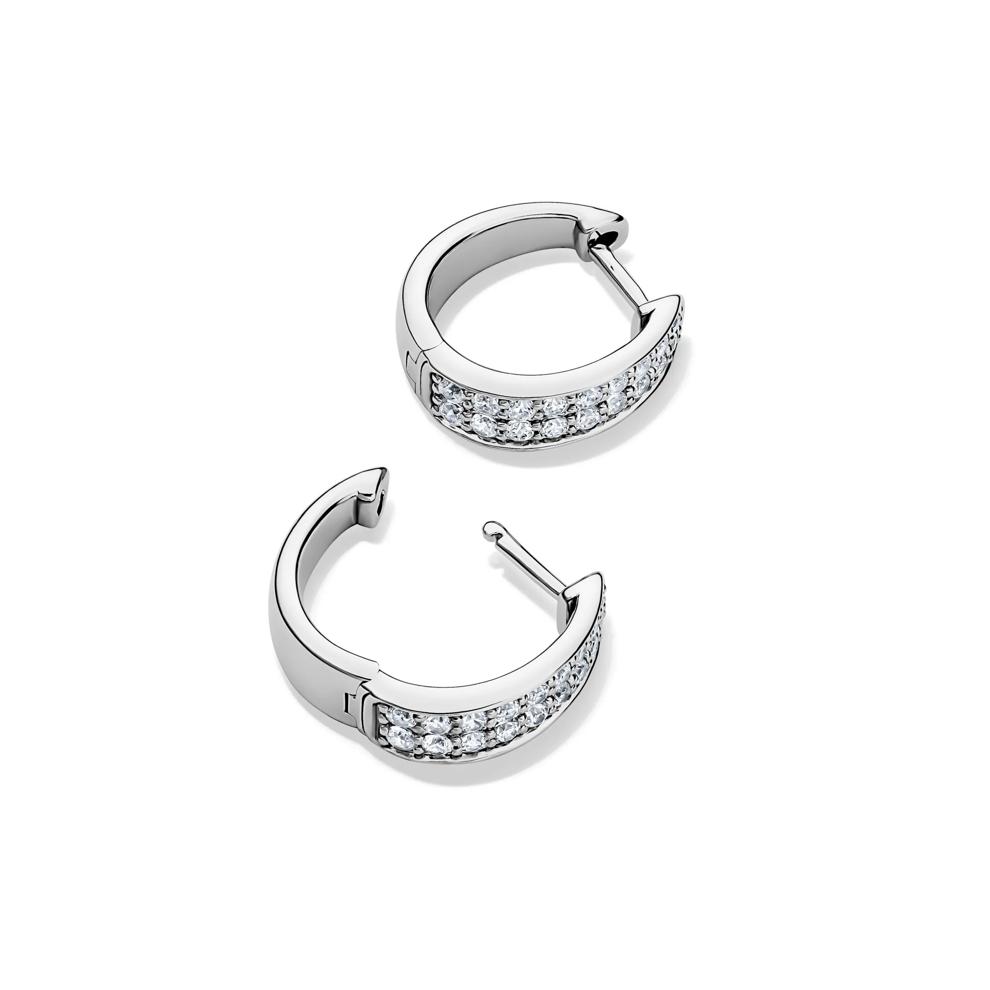 Lab Grown Diamond Hoop Earrings in Sterling Silver (1/3 ct. tw.) – Image 2 of 2