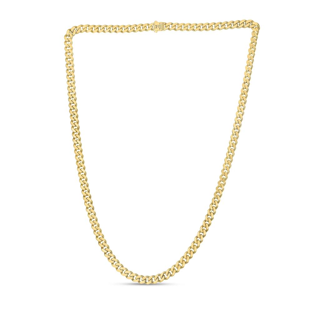 Miami Cuban Pave Chain in 14K Yellow and White Gold, 6.5MM, 24" – Image 4 of 5