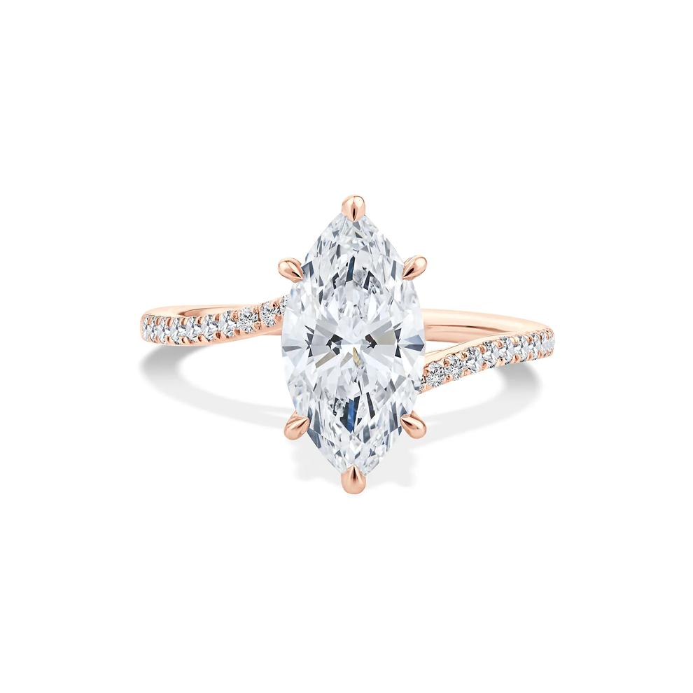 Lab Grown Diamond Marquise Bypass Engagement Ring in 18K Rose Gold (2 1/4 ct. tw.) – Image 1 of 4